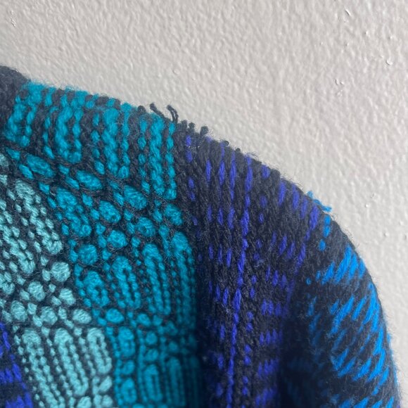 80s Expressions International Sweater Men Large Blue Chunky Grandpa Colorful X - Picture 8 of 10